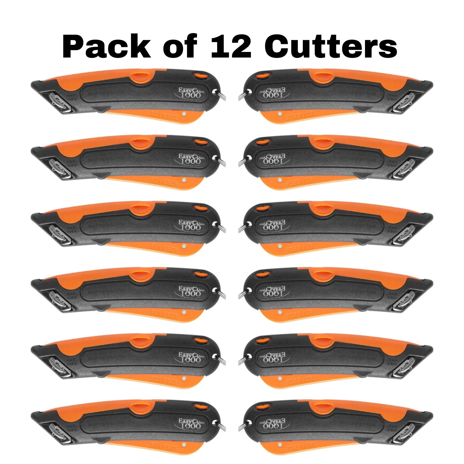 Easy Cut Safety Box Cutter Knife Easycut 1000 Orange (Pack of 12 Cutters)