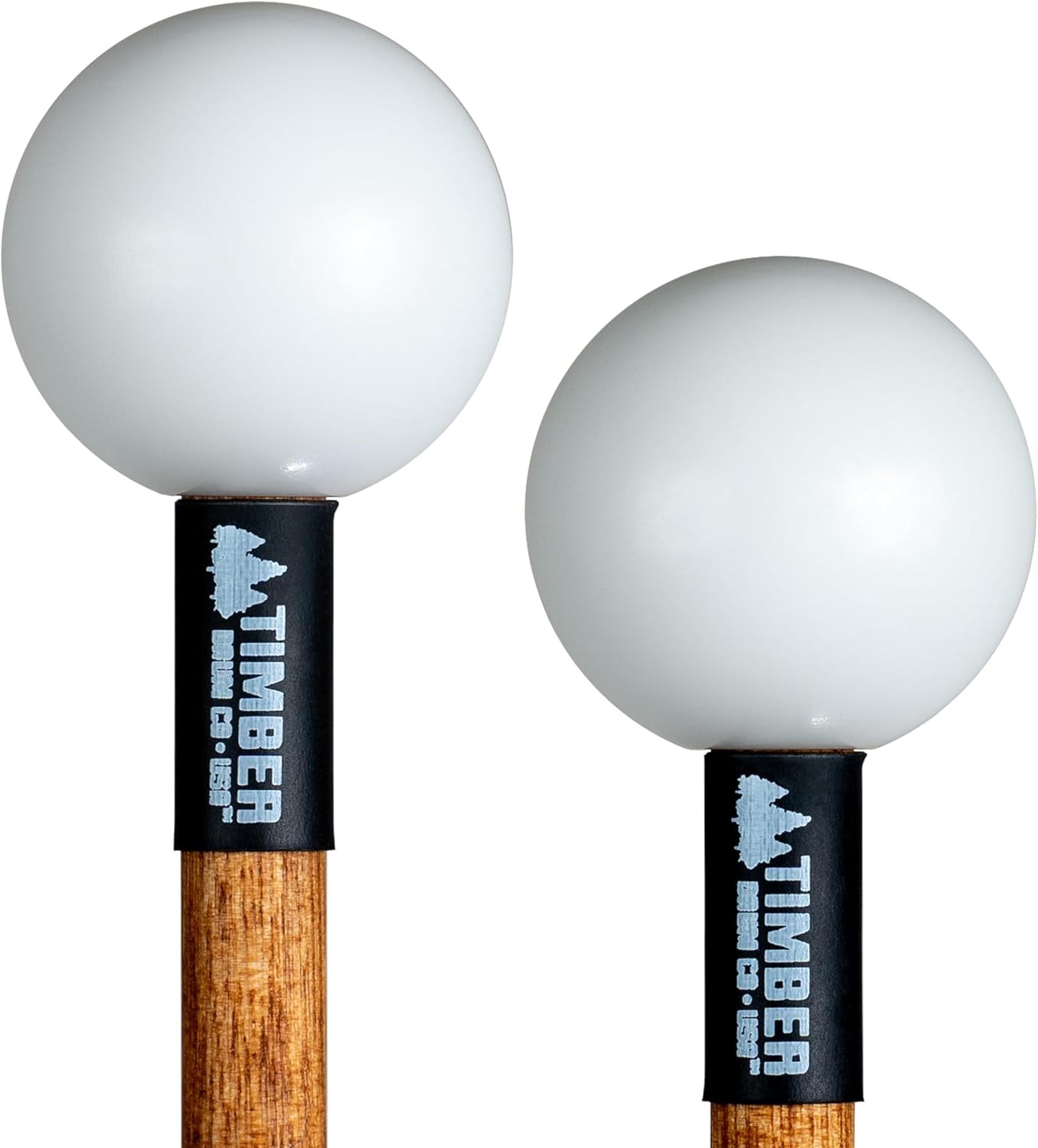Timber Drum Co. Percussion Bell Mallets — MADE IN Single Pair, Hard Poly