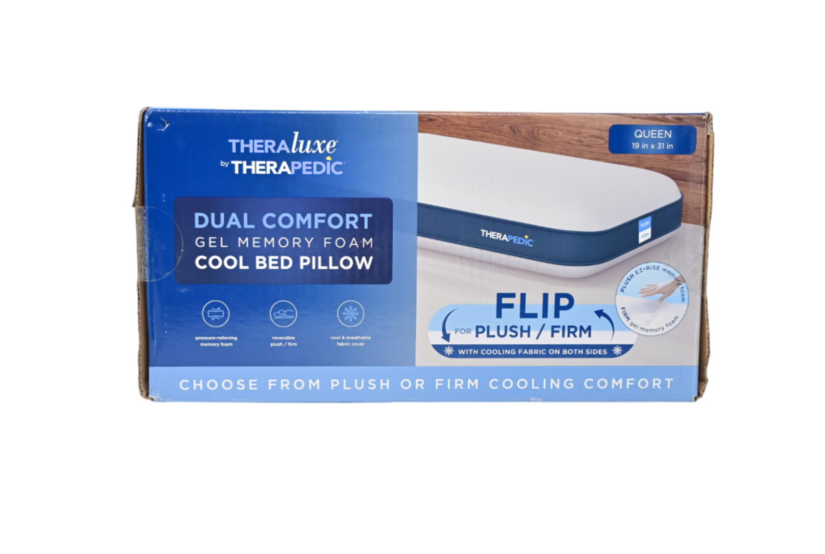 Theraluxe by Therapedic Dual Comfort Gel Memory Foam Pillow Queen Plush/Firm