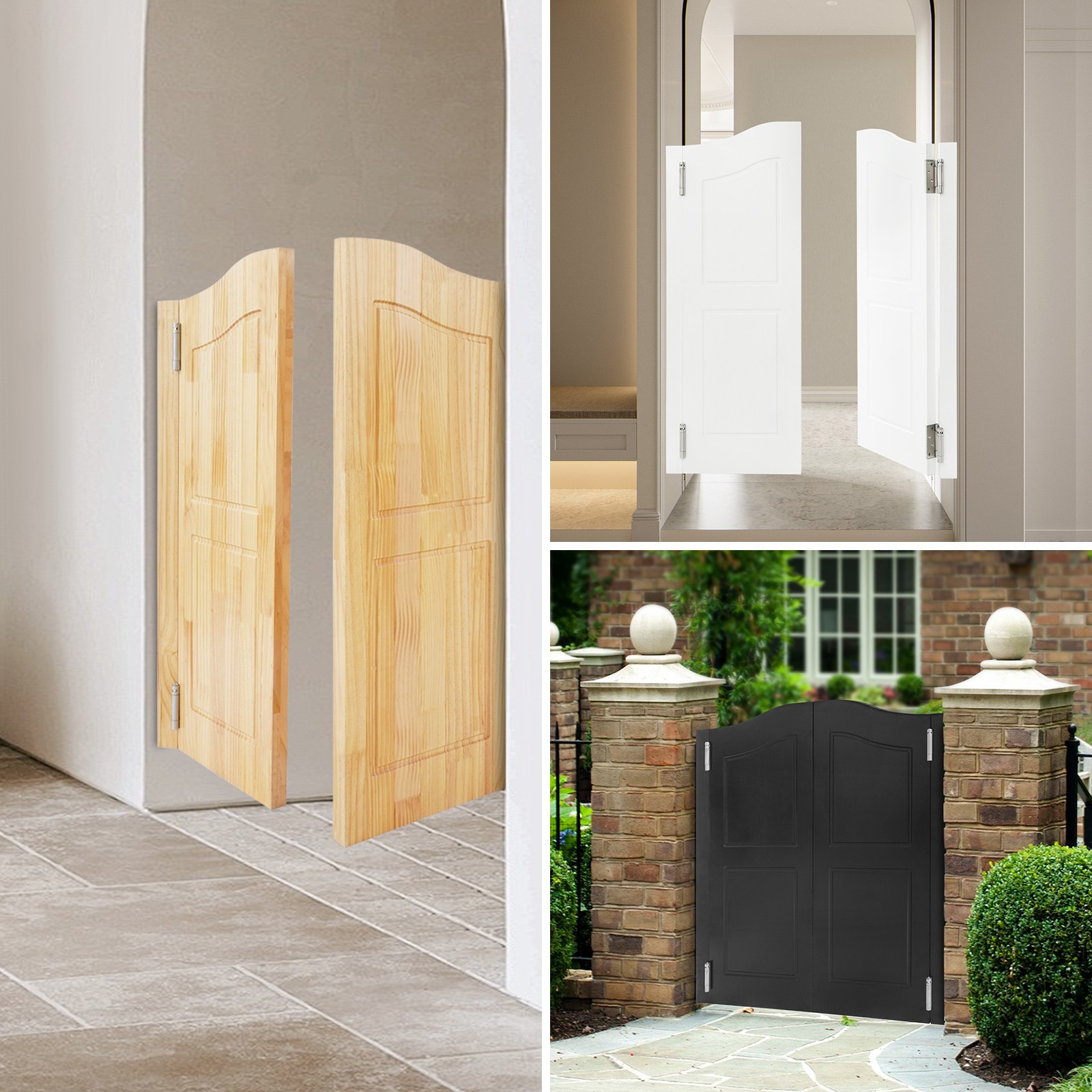 Wood Color/White/Black Partition Door Solid Wood Door Entrance Partition Door