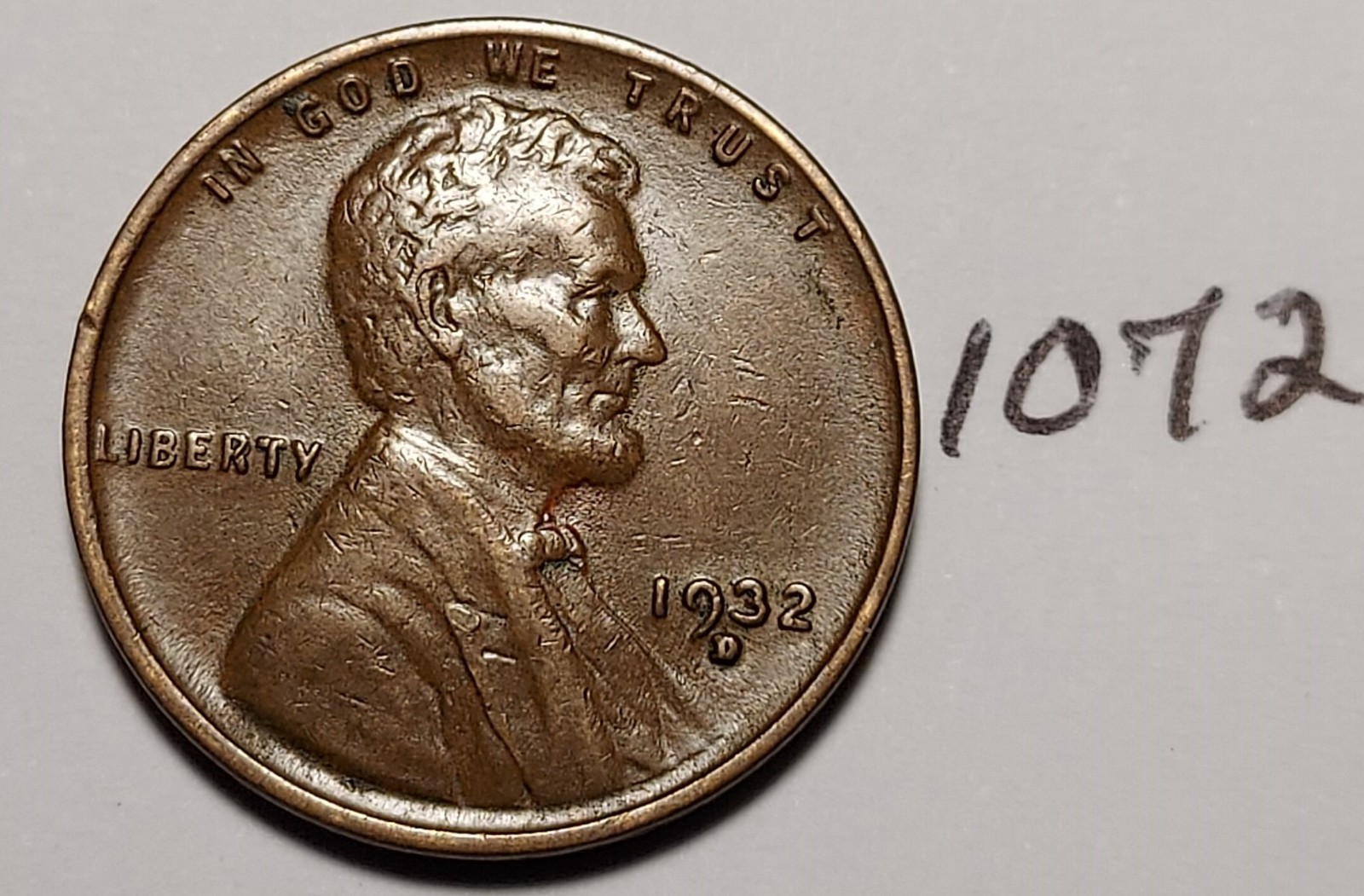 1932-D Lincoln Wheat Cent   EXTREMELY FINE   #1072