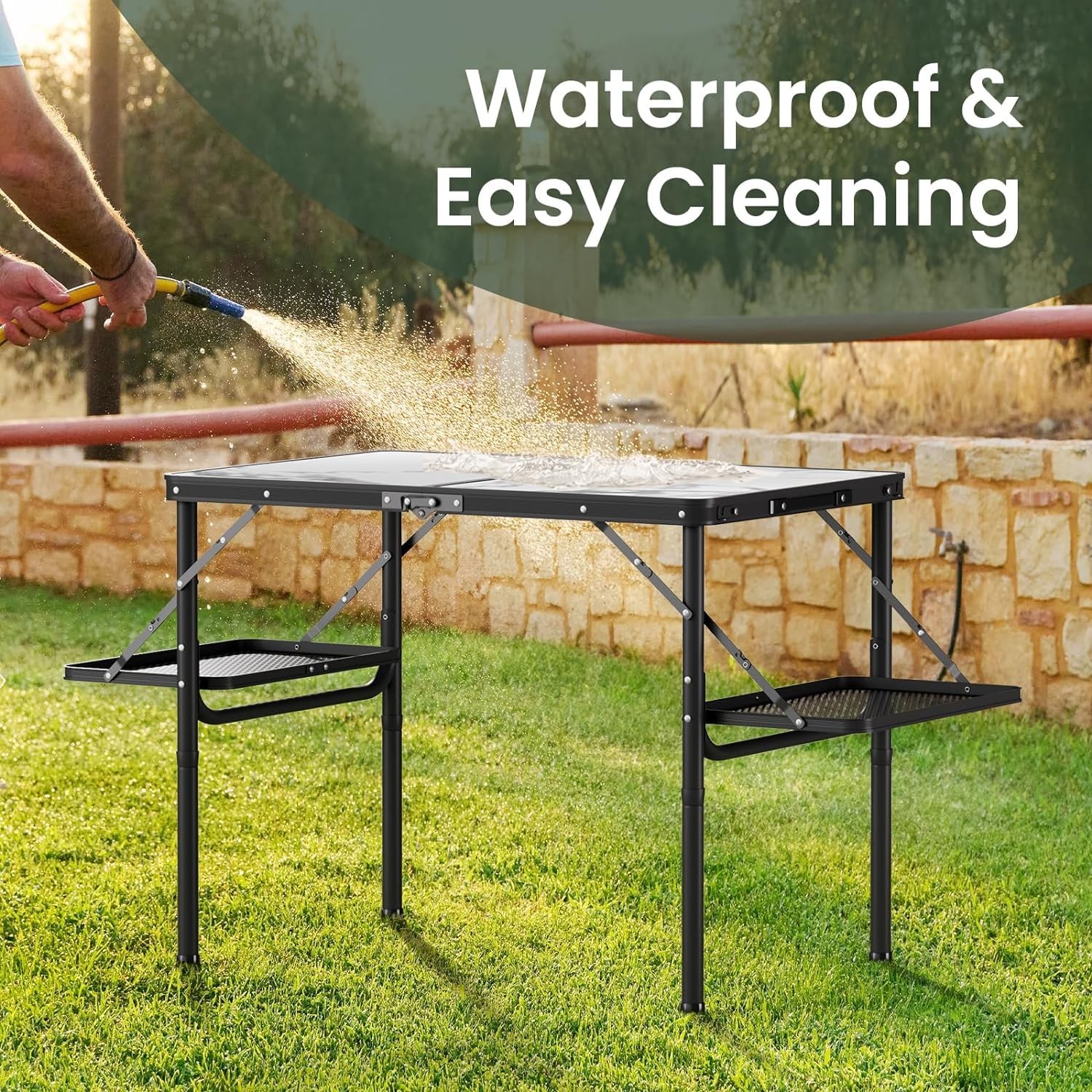 Folding Camping Table 3ft, Folding Picnic Table, Large Camp Table Portable wi...