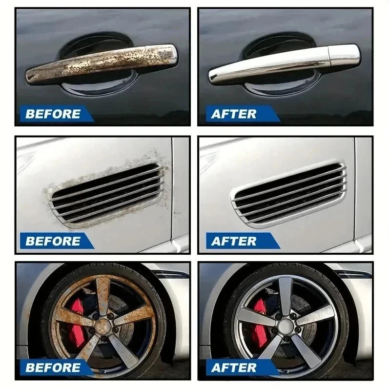 Premium Rust Remover Spray for Car Wheels and Metal Surfaces, Effective Formula