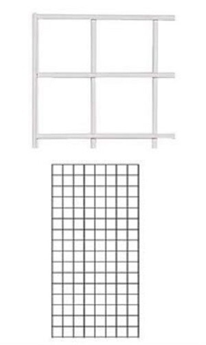 Wire Grid Panel 2' x 4' White Retail Display Craft Gridwall Double Wire Sides