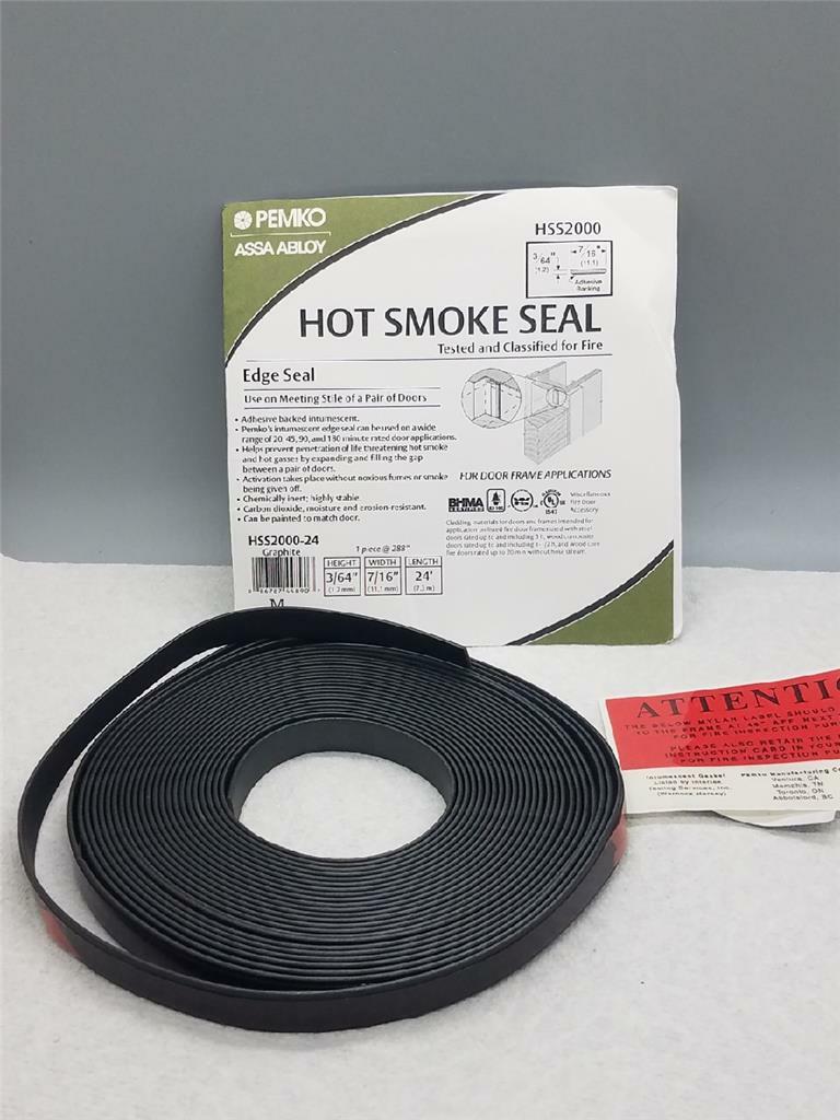 Pemko - Hot Smoke Seal HSS2000-24 Graphite Color Door Edge Seal, 24 Foot Length