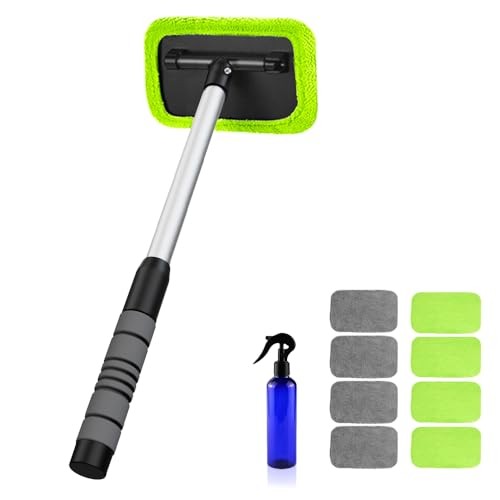 XINDELL Windshield Cleaning Tool for Car – Extendable Handle Window 17in Green
