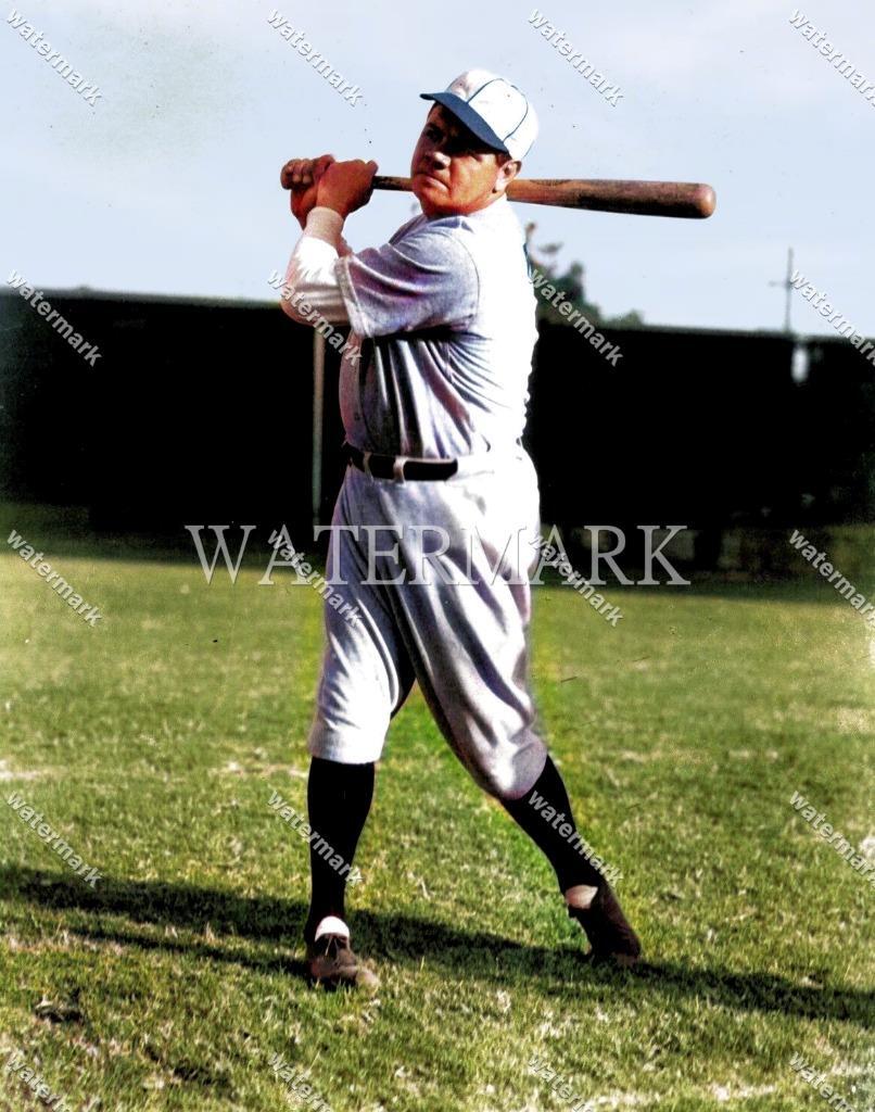 GN457 Babe Ruth NY Yankees Swing Pose 8x10 11x14 16x20 Colorized Photo