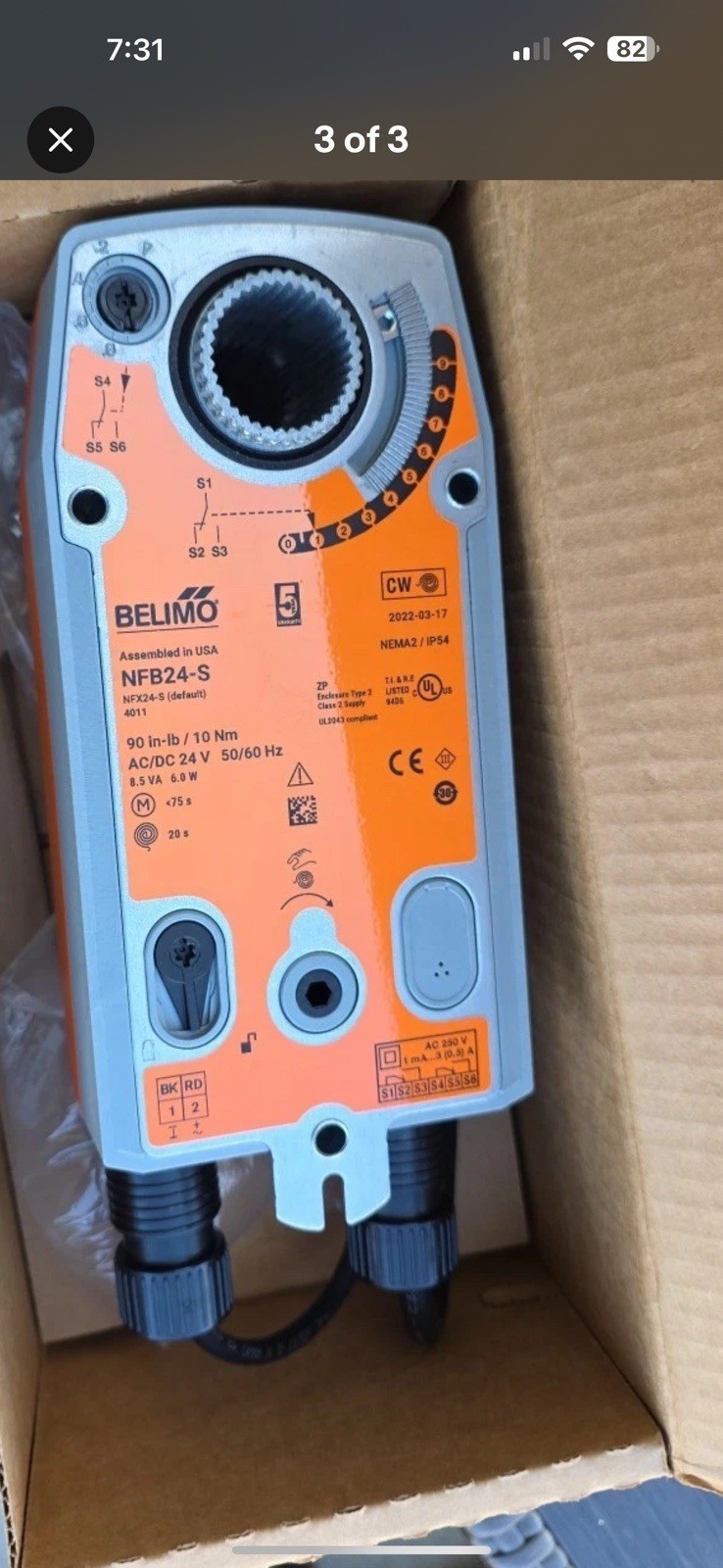 New Belimo NFB24-S Damper Actuator