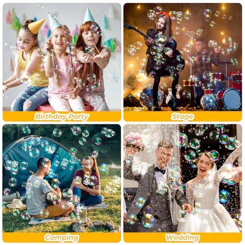 Bubble Machine, 750ml Stage Bubble Blower Metal, USB Plug in or Remote Control