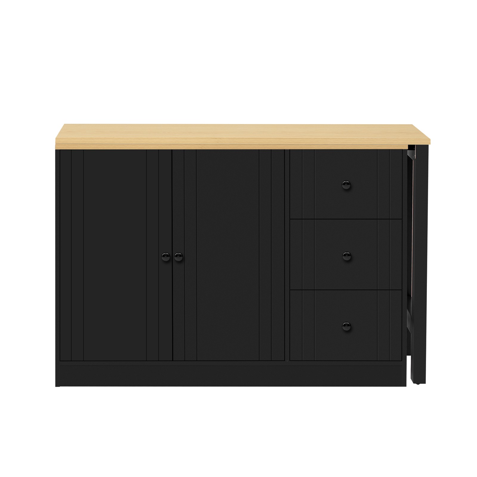 89.7''Wooden Sideboard with Extendable Table,Multifunctional Storage Cabinet*