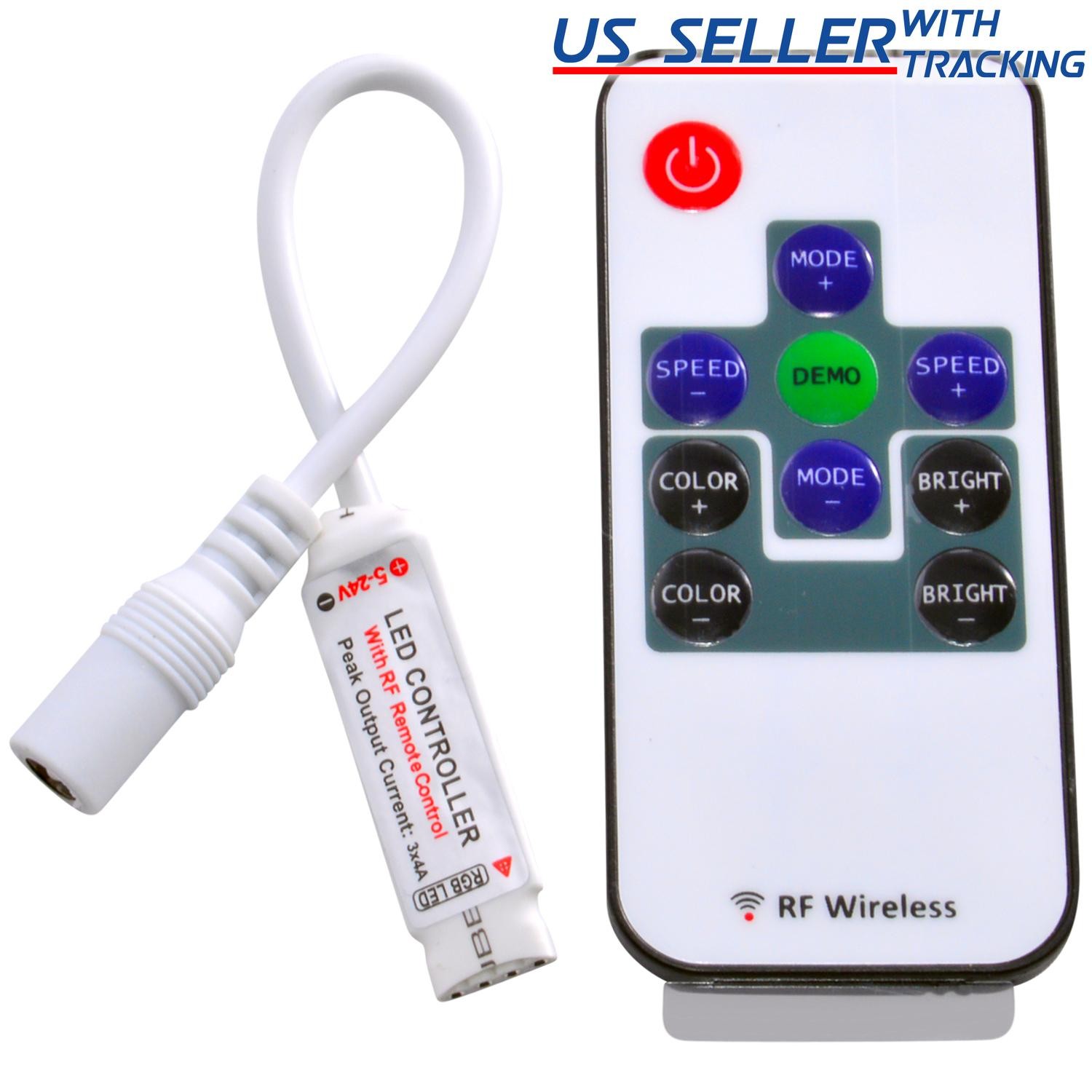 Inline RF Controller with Remote for RGB LED Strip Light