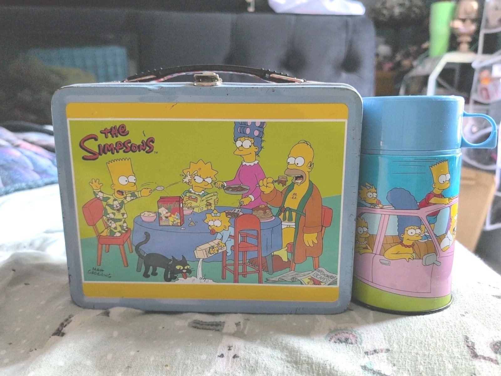 The Simpsons 2003 Metal Lunchbox and Thermos