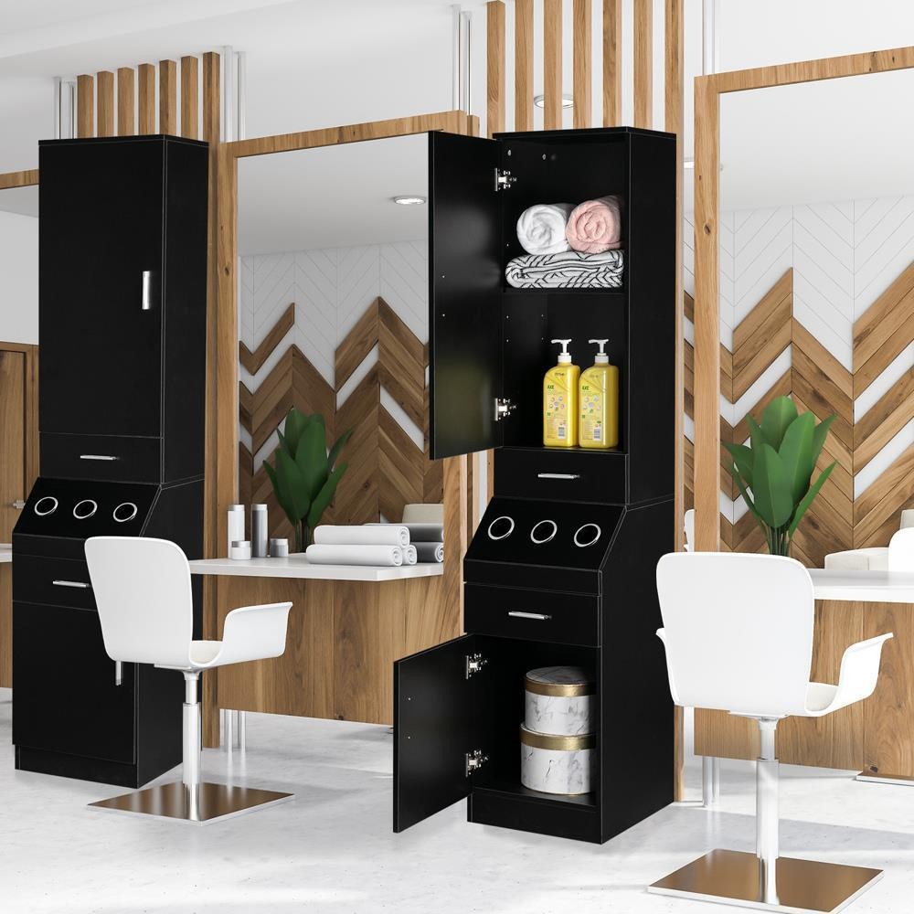 Barber Salon Station Wall Mount Hair Styling Beauty Equipment Set w/Tool Holders