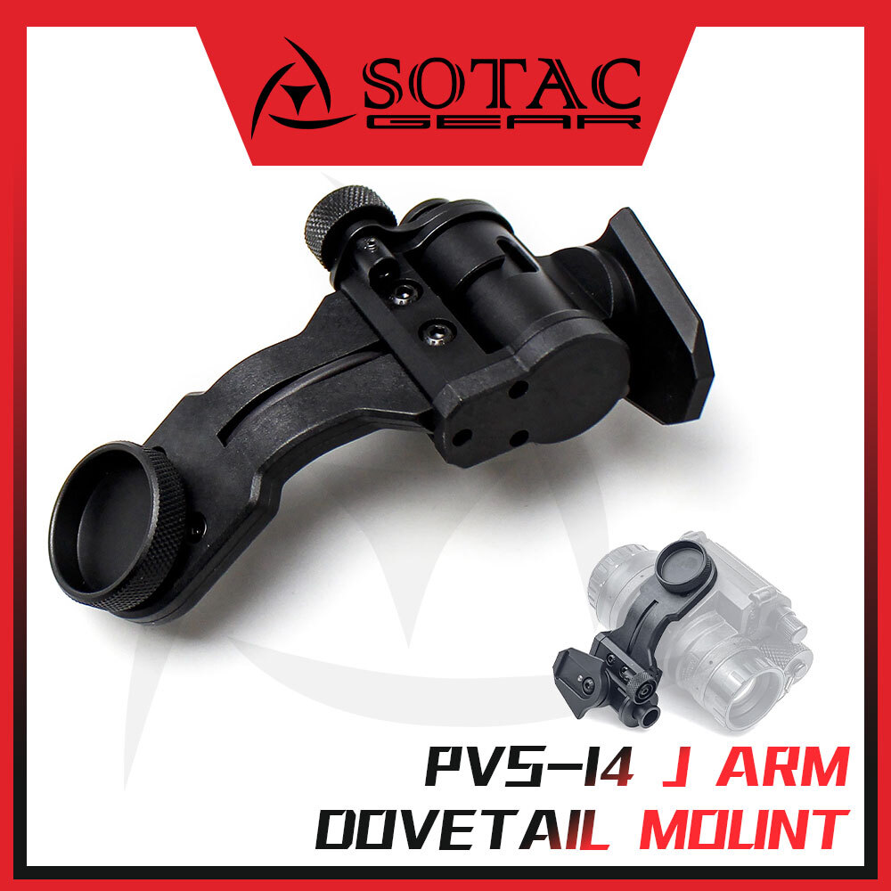 Powered JArm NVG Mount Helmet Bracket Adapter PVS14 Night Vision Goggle Dovetail