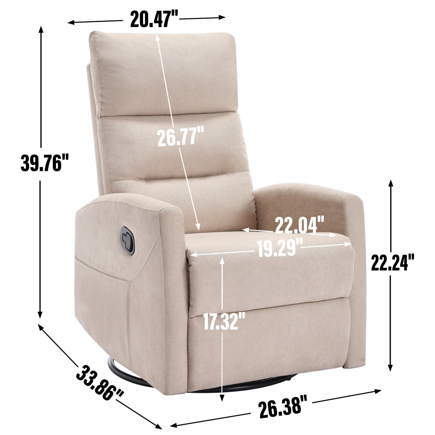360° Swivel Recliner Chairs Modern Single Reclining Sofa Chairs for Living Room