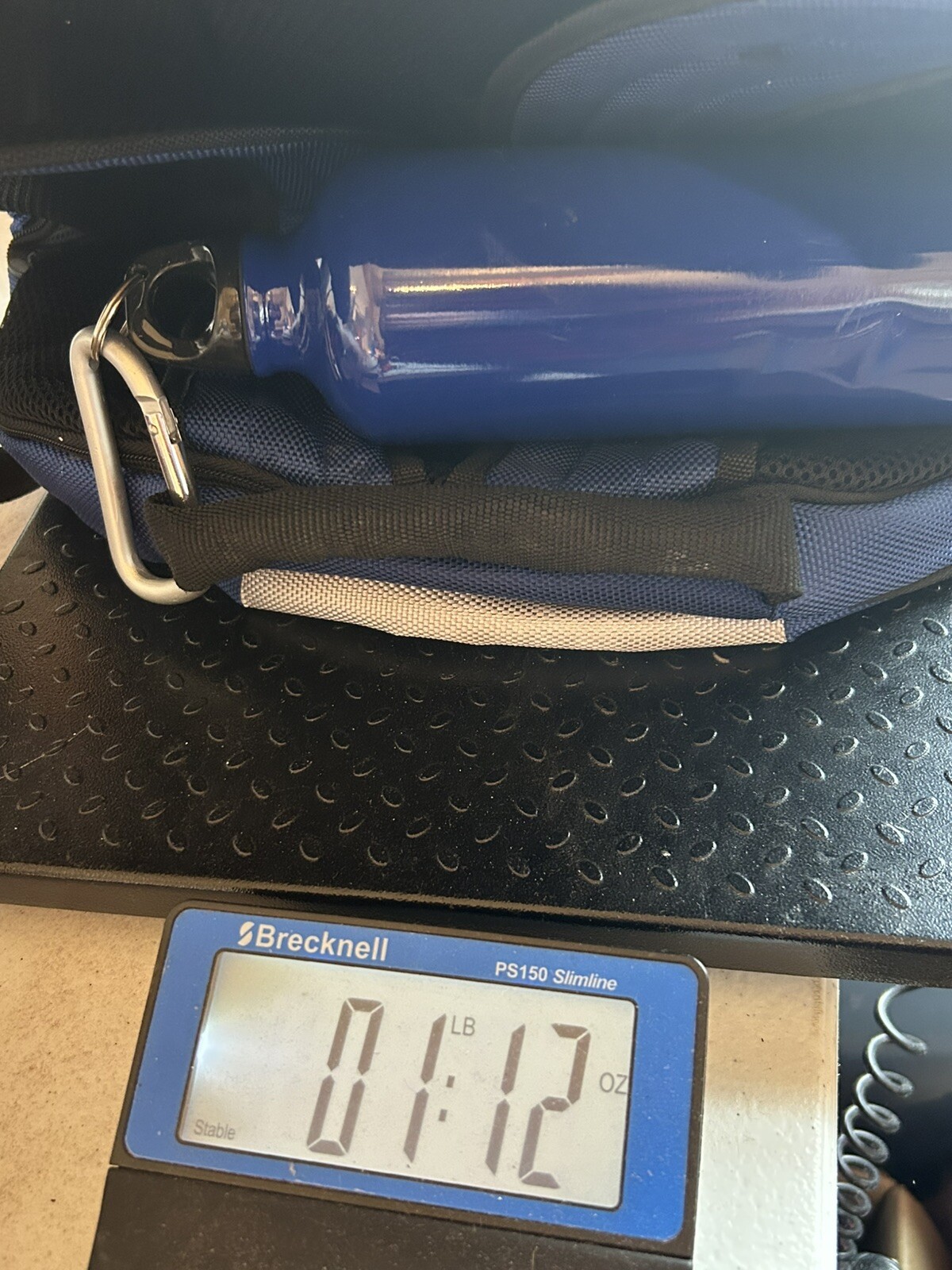 Blue/Grey NGG Swiss Edition Backpack with blue water bottle computer school