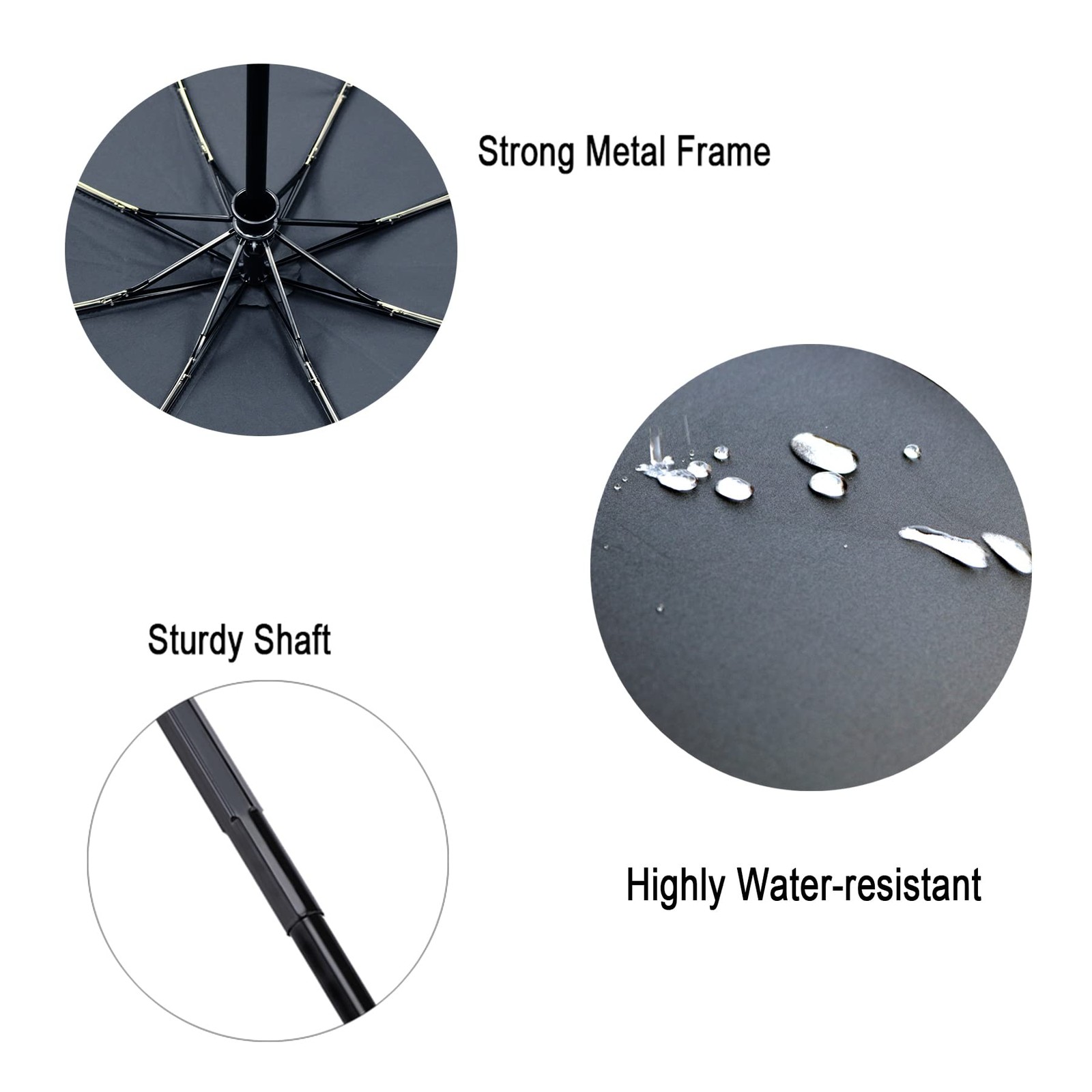 Compact Windproof Travel Umbrella Automatic Folding Rain Umbrella
