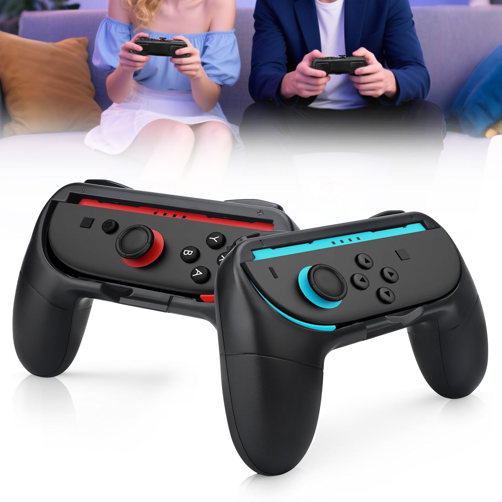 2Pcs Hand Grips for Nintendo Switch 2 Joy-Con Ergonomic Controller Handle ABS