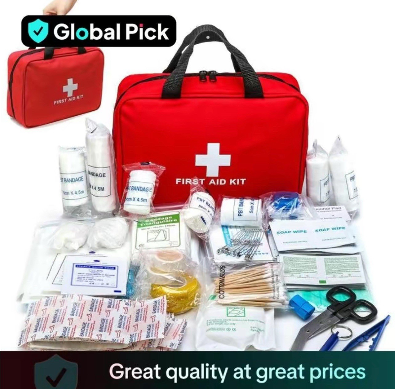 First Aid Kit 160 PCS Medical Emergency Healthcare Survival Hunting Hiking Camp