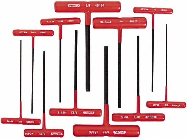 Proto J4968 11 Piece T-Handle Hex Key Allen Wrench Set
