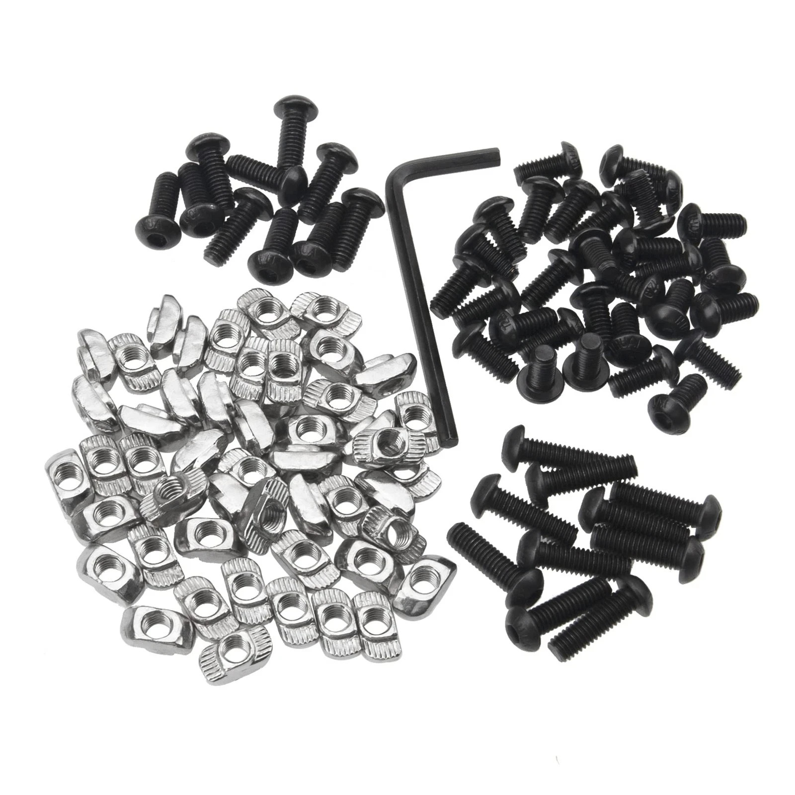 100Pcs M6 T-Nuts Screws Assortment Kit, Hammer Head T-Slot Nut for 3030 Serie...