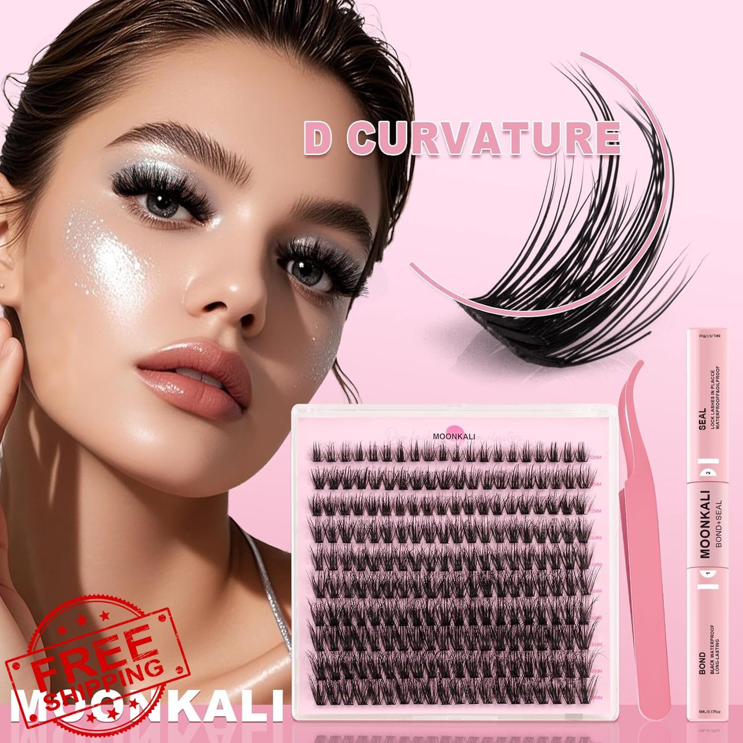 MOONKALI Lash Clusters Kit 60D (10-18MM) Mink Wispy