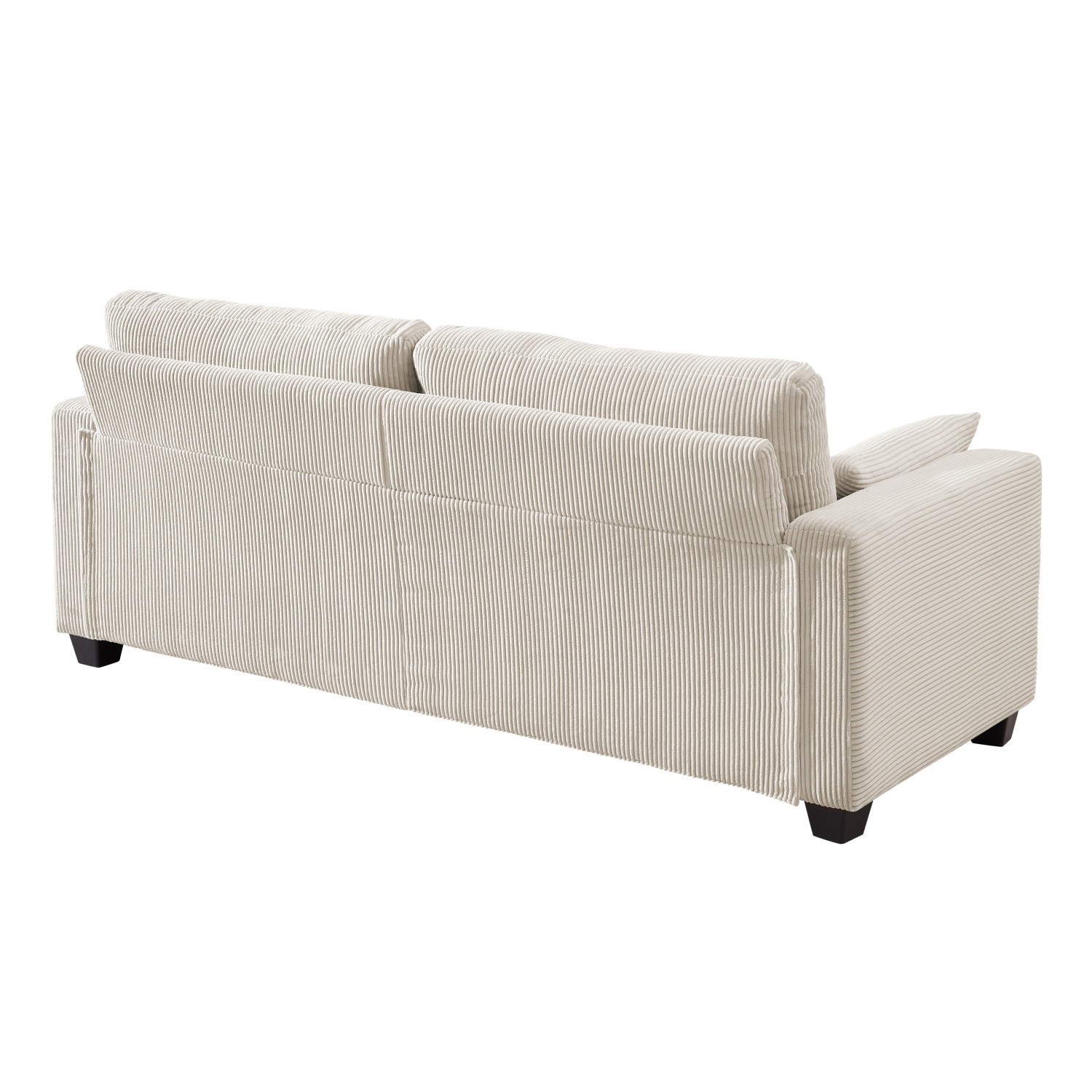 Solid Wood Frame Loveseat Sofa w/ Spring Cushions Removable Cover for Apartment