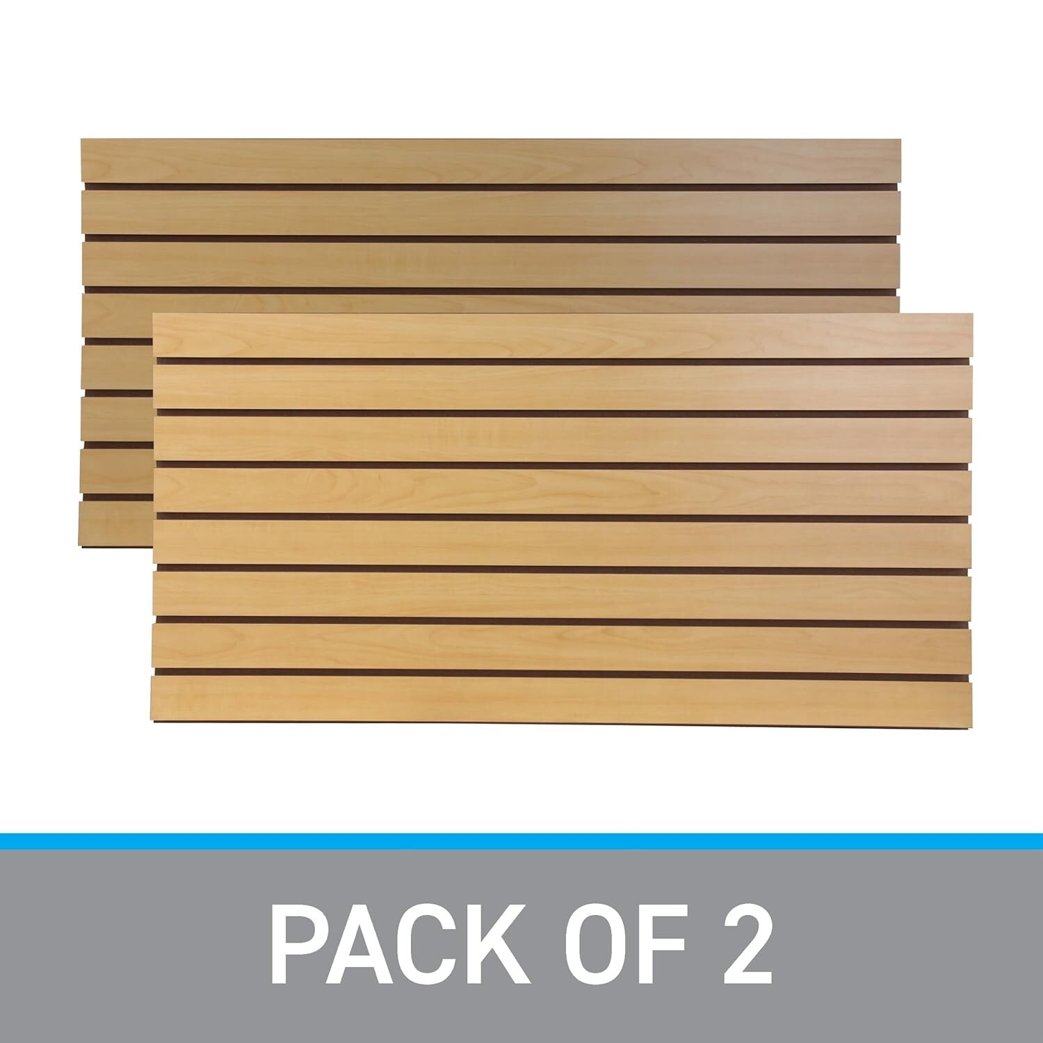 2 Slatwall Easy Panels 4' x 2' Horizontal Maple Fiberboard Panel