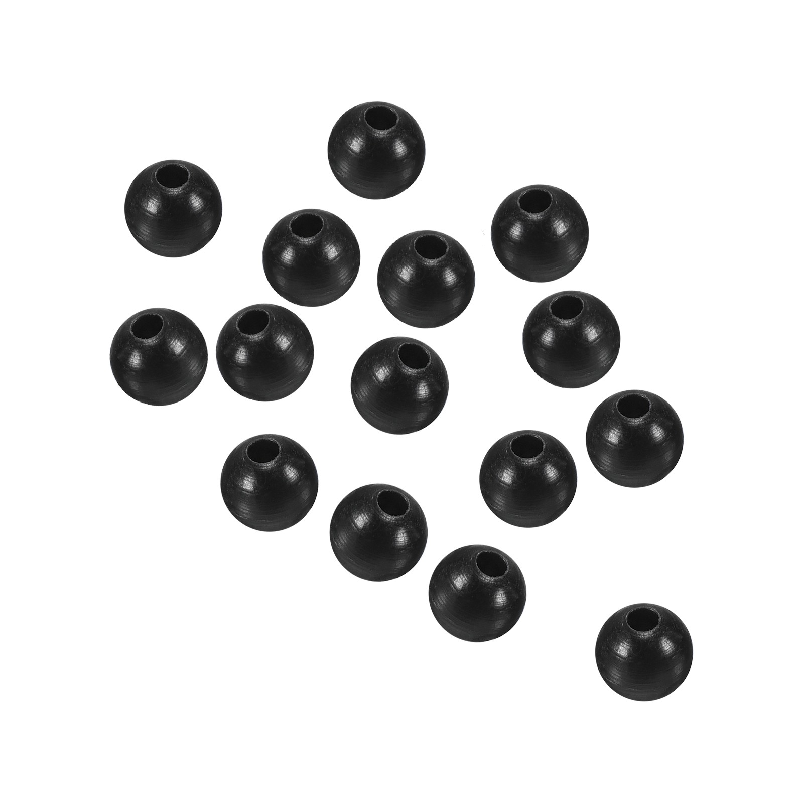 100Pcs 3mm Soft Plastic Round Fishing Beads with Storage Box Black