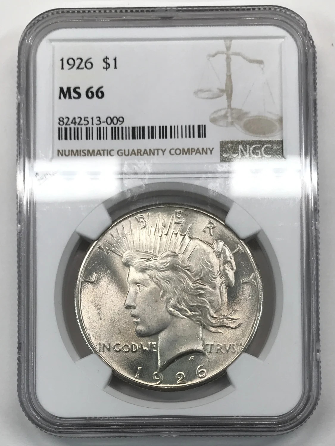 1926 P Peace Silver Dollar NGC MS-66