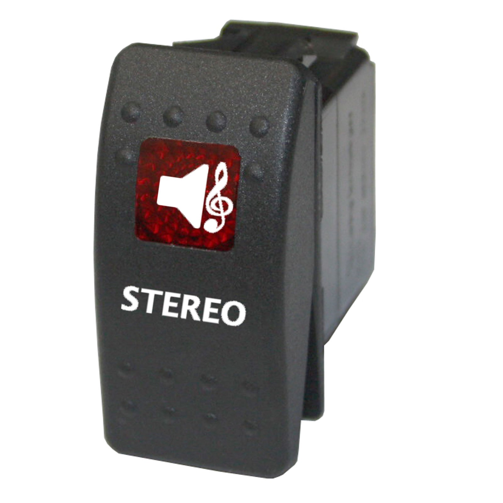 STEREO 745 Rocker Switch red 12V Daystar ARB water marine radio vhf