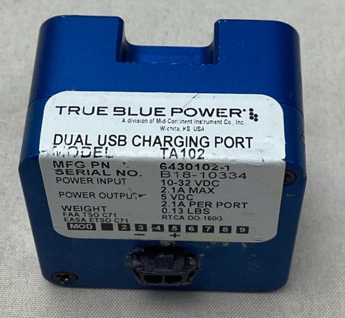 Mid Continent True Blue Power Dual USB Charging Port TA 102 6430102-1