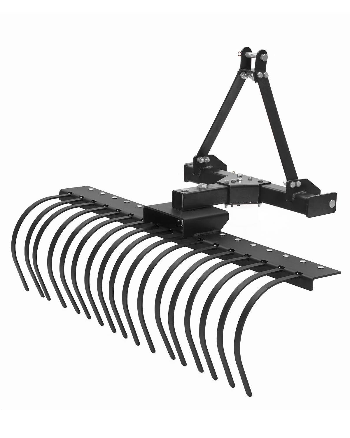 Heavy Duty 50" 3-Point Landscape Rock Rake for Category-0 & 1 Tractors 360° USA