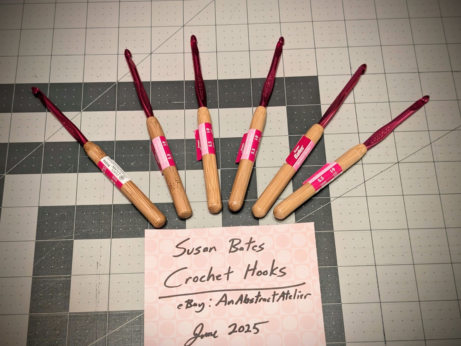 6 for $28.99 Susan Bates Silvalume Crochet Hooks I-9 5.5mm + FREE SHIPPING
