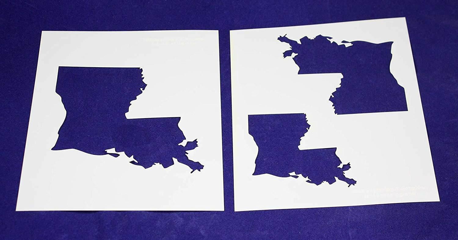 State of Louisiana 2 pc Stencil Set-Mylar 14 Mil 4",5', 6" - Painting /Crafts/ T