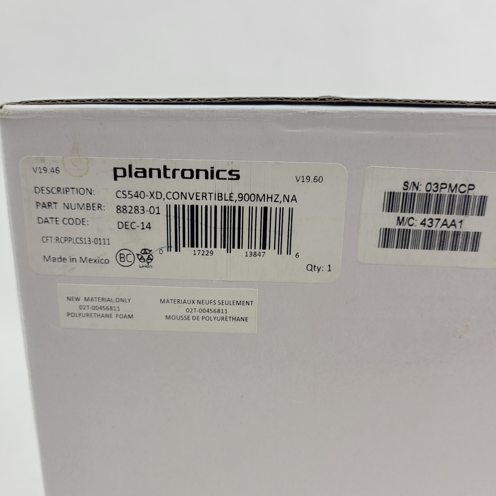 Plantronics CS540-XD Extra Density Wireless Headset System.