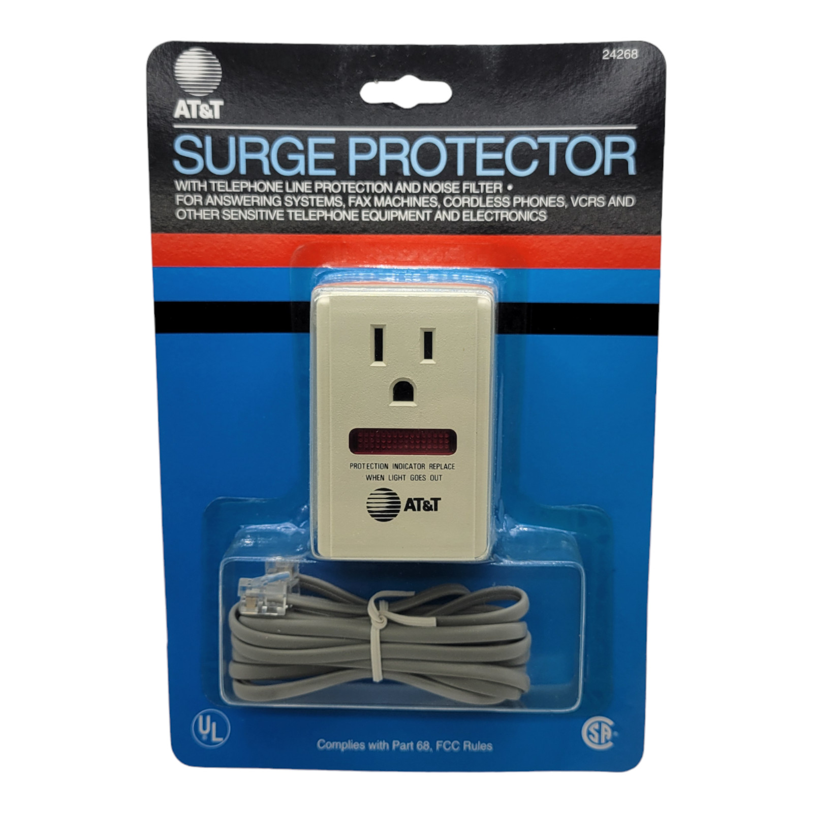AT&T 24268 Surge Protector Electronics Protector Power Outlet Plug Noise Filter
