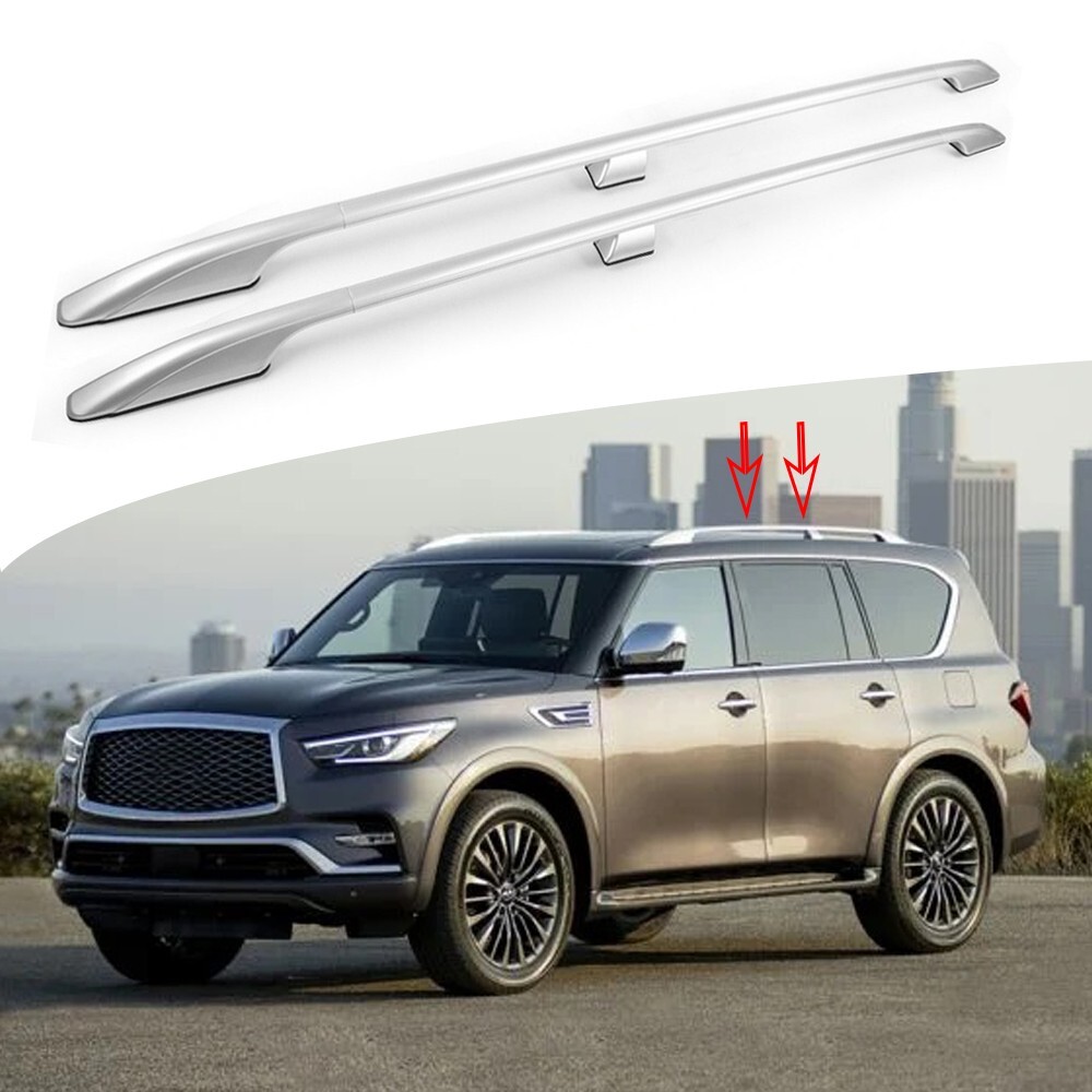 2PCS Roof Rack Rails Fits For Infiniti QX80 QX56 2011-2024 Luggage Kayak Carrier