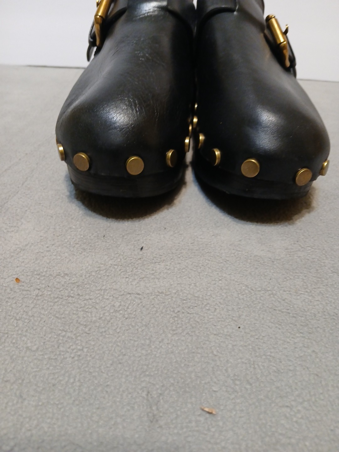 Mong Women's Black Mules Size 38 Europe 7.5 Slip On Black