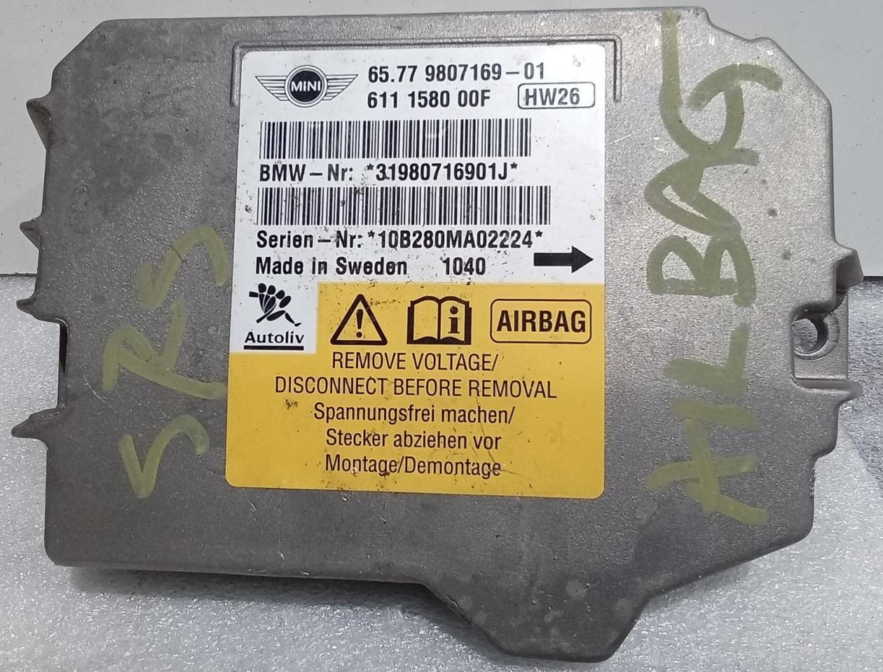2009-2011 MINI COOPER HT 4/09 thru 6/11 53622 C Module 6577980169