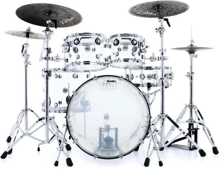 DW Design Series 4-piece Shell Pack - Clear Acrylic
