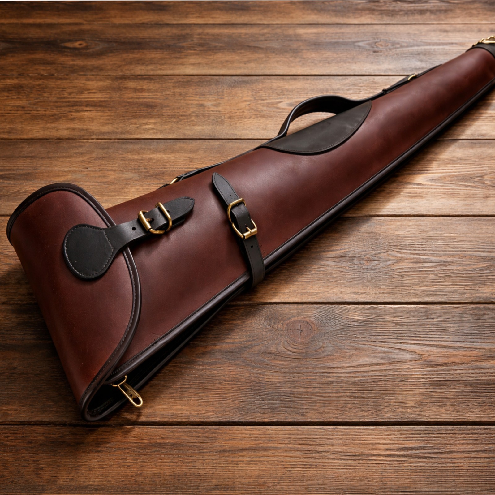 Leather Shotgun Slip Case Brown Padded Rifle Gun Cover Vintage Hunting Bag