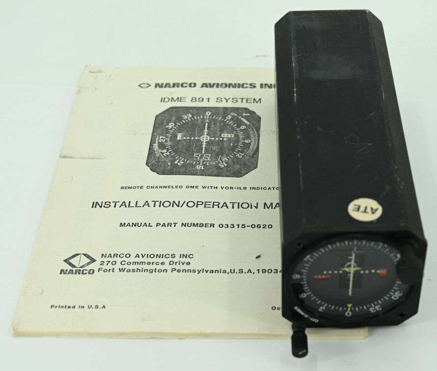 NARCO Avionics IDME 891 VOR LOC Glideslope Marker Beacon Indicator w/ Manual
