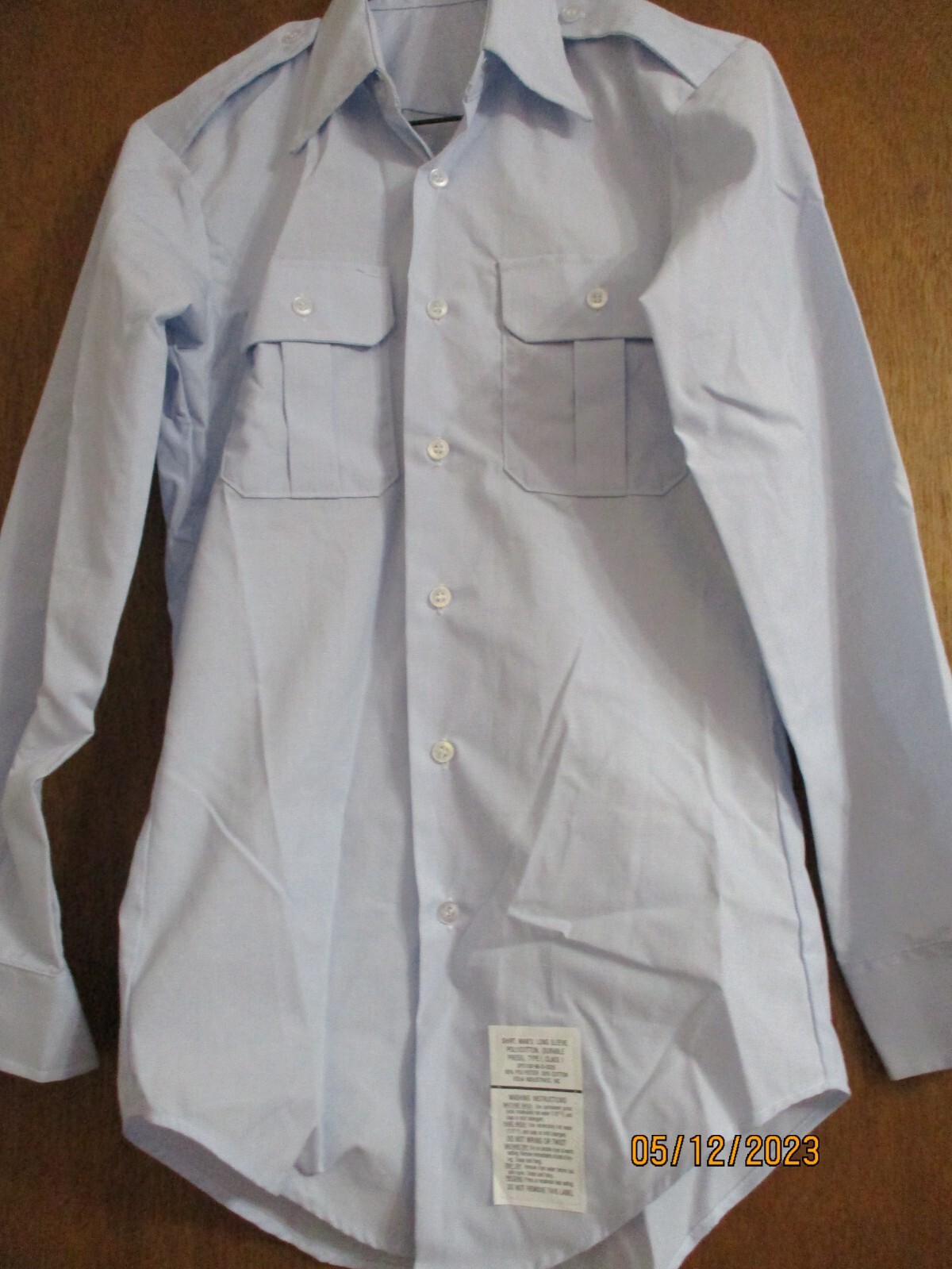 NEW-Men's/Teen/Boy's Blue Shirt, Long Sleeve, Military/CG, Size 13 1/2N X 31S
