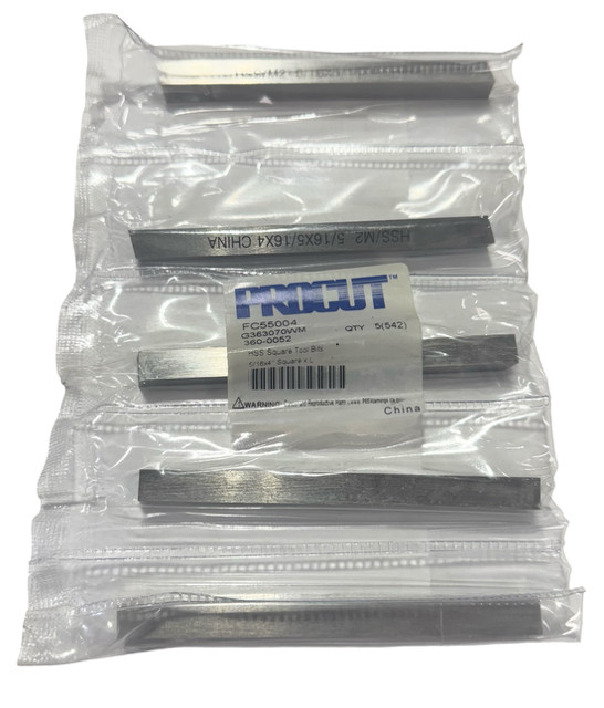 ProCut 5/16" x 5/16" x 4" HSS Extra Long Square Tool Bit 5 Pack
