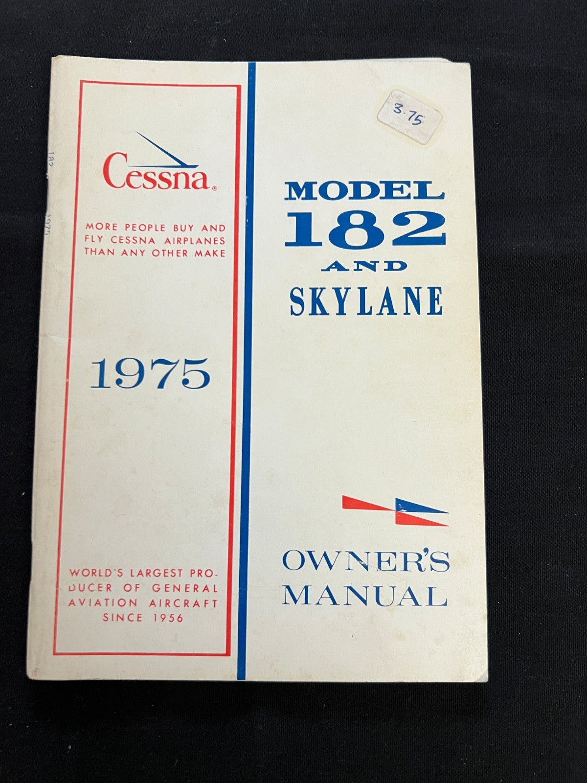 Vintage Cessna Airplane 1975 Model 182 and Skylane Owner's Manual D1041-13