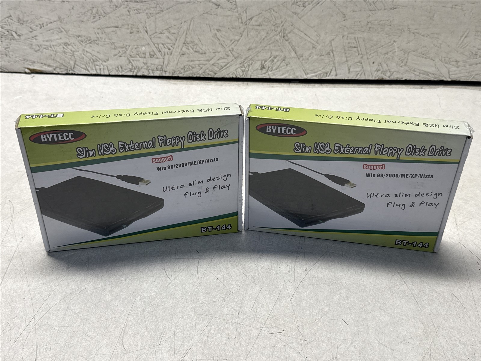 BYTECC BT-144 SLIM USB EXTERNAL FLOPPY DISK DRIVE 3.5" NEW IN BOX-LOT OF 2