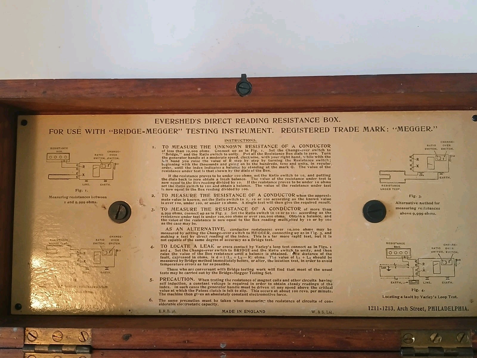 VINTAGE EVERSHEDS RESISTANCE BOX NICE!