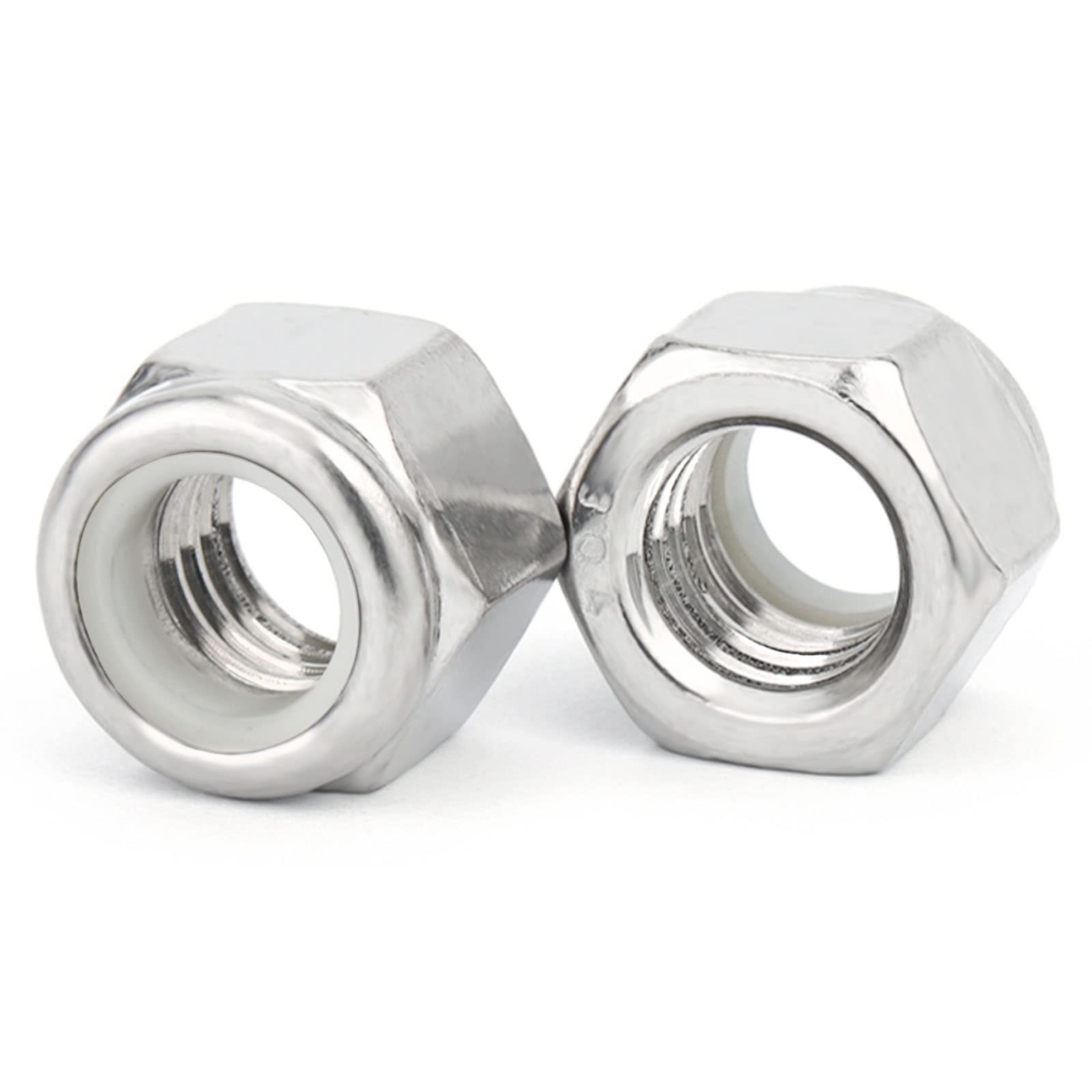100 PCS 1032 Nylon Insert Lock Nuts 304 Stainless Steel Hardware Fastener