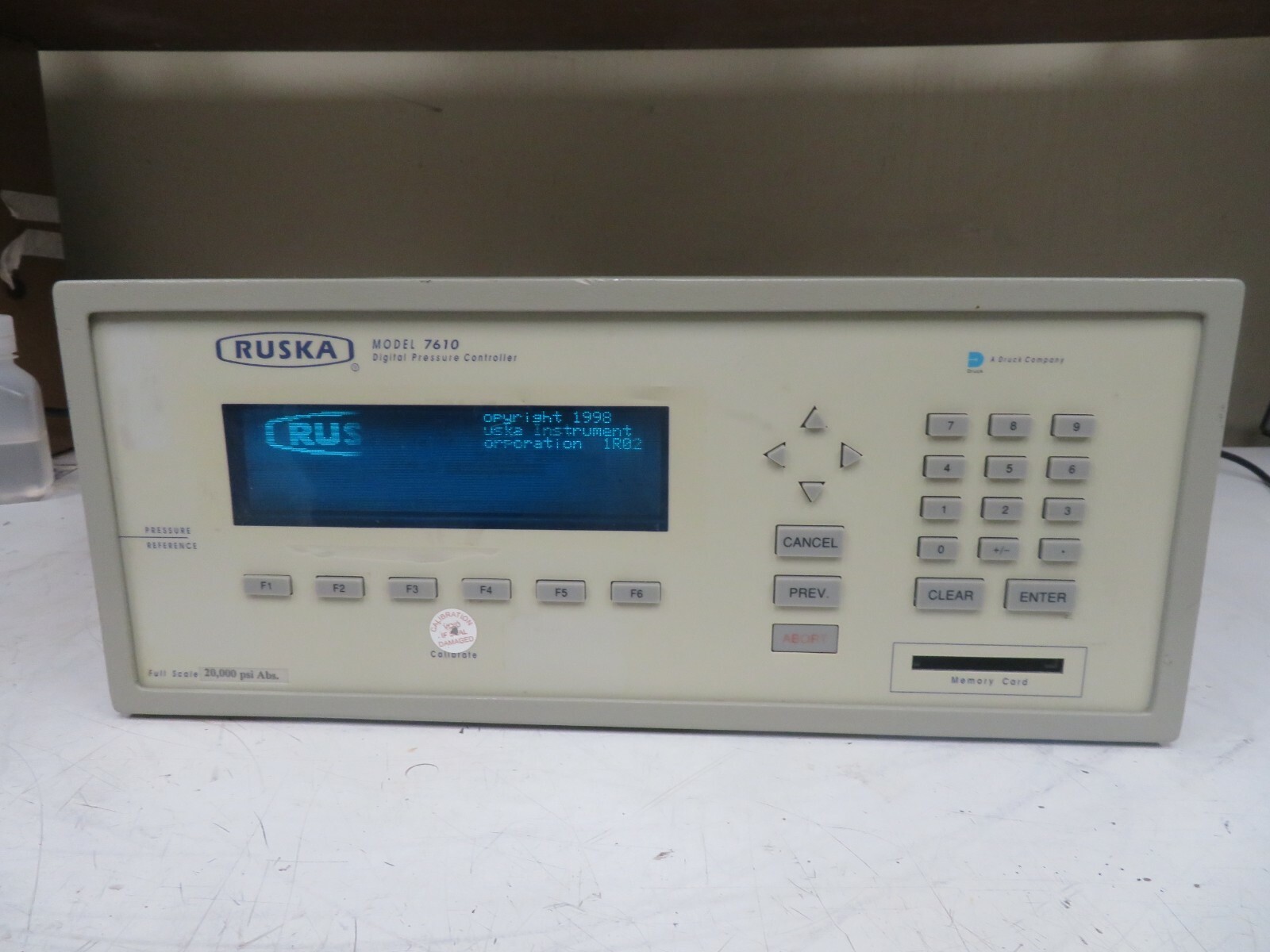 Ruska Model 7610-P812D1 Digital Pressure Indicator 20/10 KPSI - Parts - OQ38